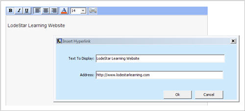 Image showing how to create a hypertext link.